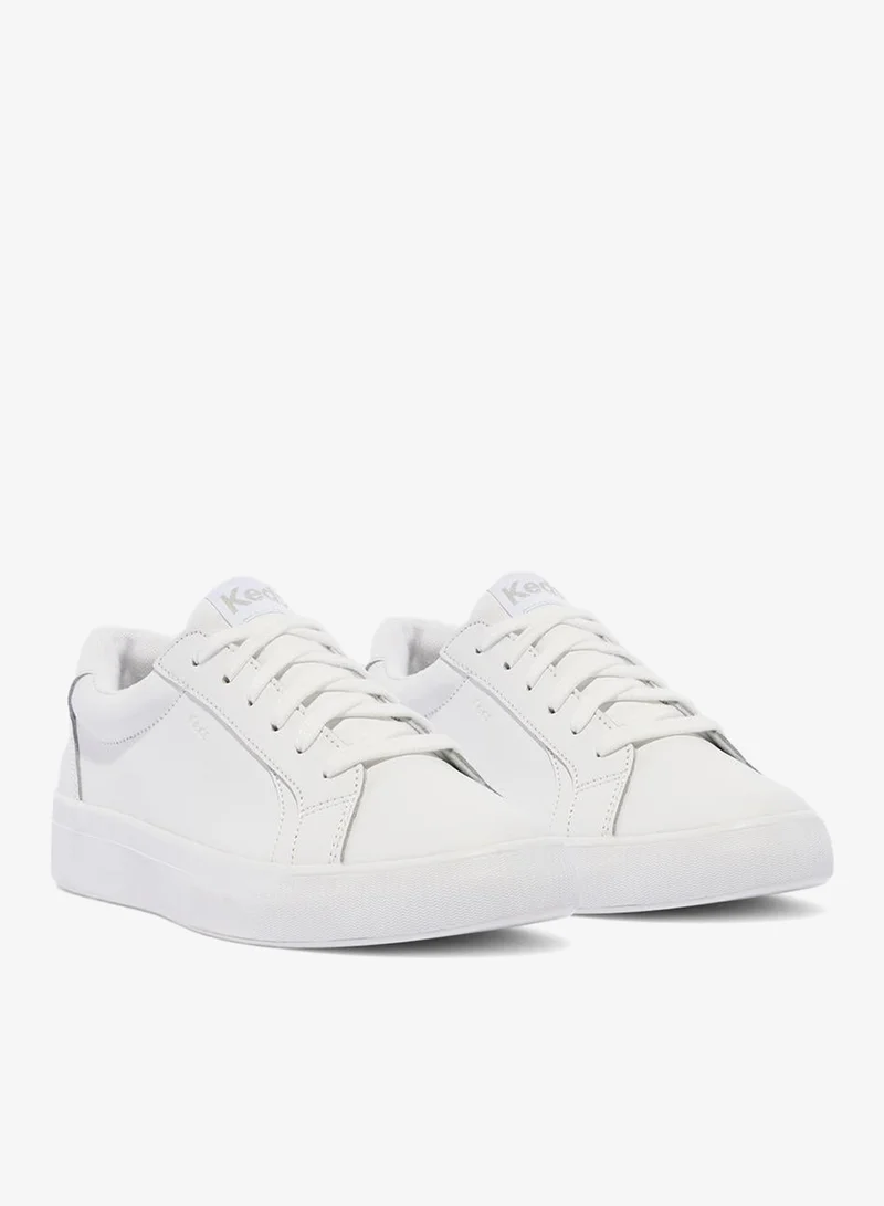 Keds white Keds Women's Pursuit Lace Up Leather Casual Sneaker White for Women | Best Price UAE